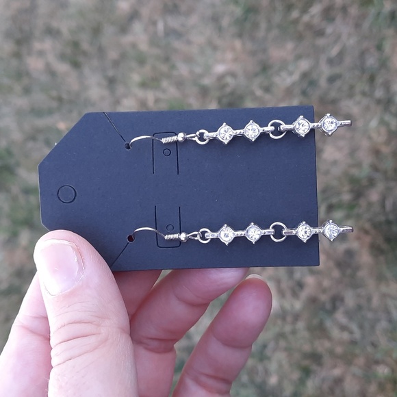 Rhinestone Dangle Earrings - Picture 1 of 2